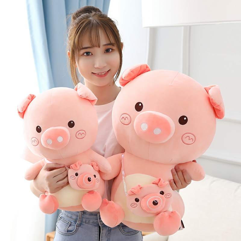 Gấu Bông Heo Đeo Máy Ảnh Cao Cấp - Lợn Nhồi Bông