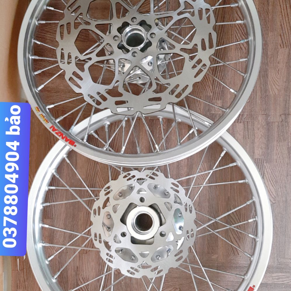 bánh căm RAIDER SATRIA niềng nhôm BANZAI  căm đùm mạ crom kèm đĩa trước sau