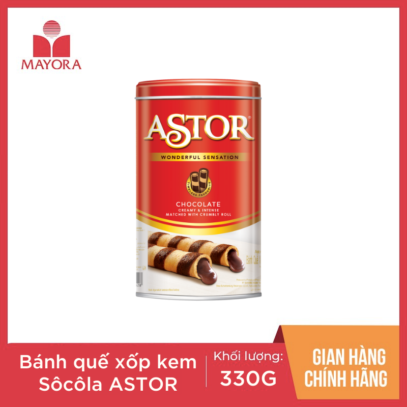 BÁNH QUẾ XỐP KEM SÔCÔLA ASTOR 330G