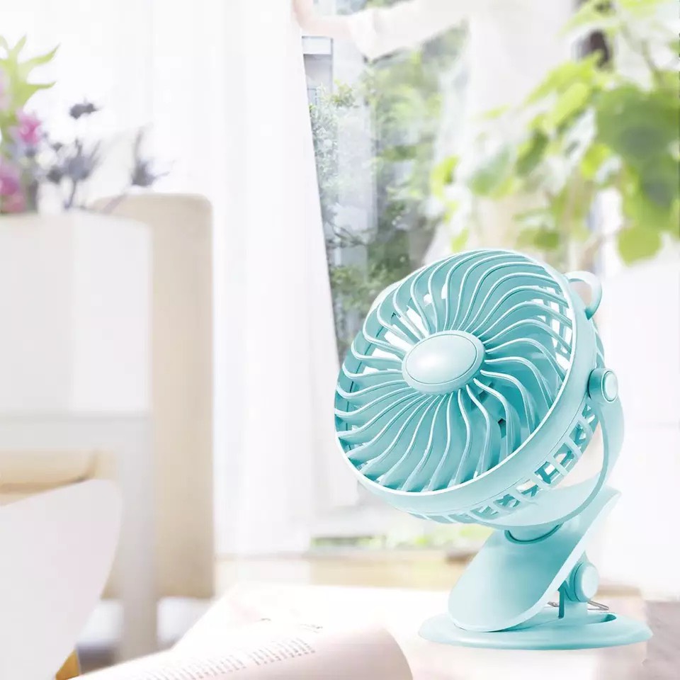 Quạt sạc tích điện 7608 đế kẹp hoặc để bàn - quạt kẹp xe đẩy - quạt bàn - quạt mini - quat ban - quat du lich - quạt văn phòng - quạt hình thú -