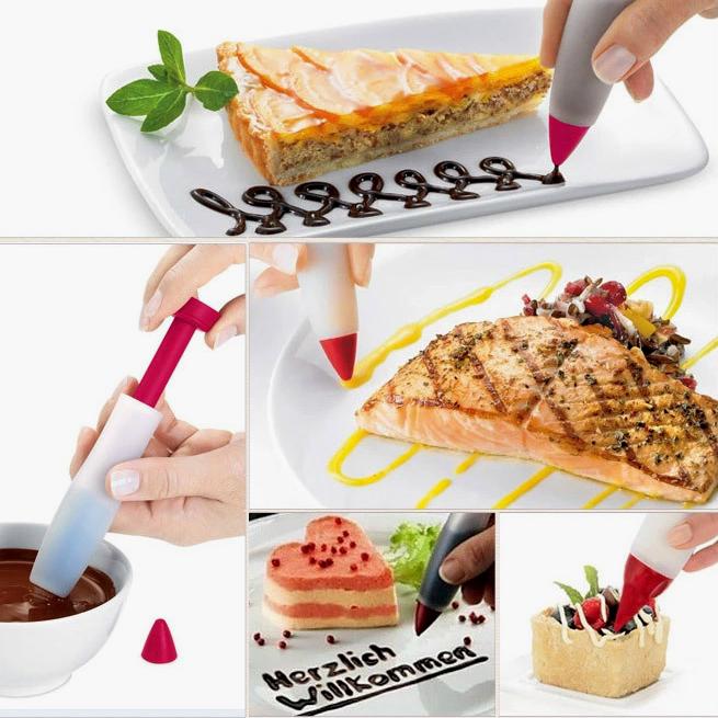 [HCM]Combo 2 bút silicon vẽ socola nước sốt trang trí thực phẩm bánh ngọt rau câu 3D nghệ thuật độc đáo