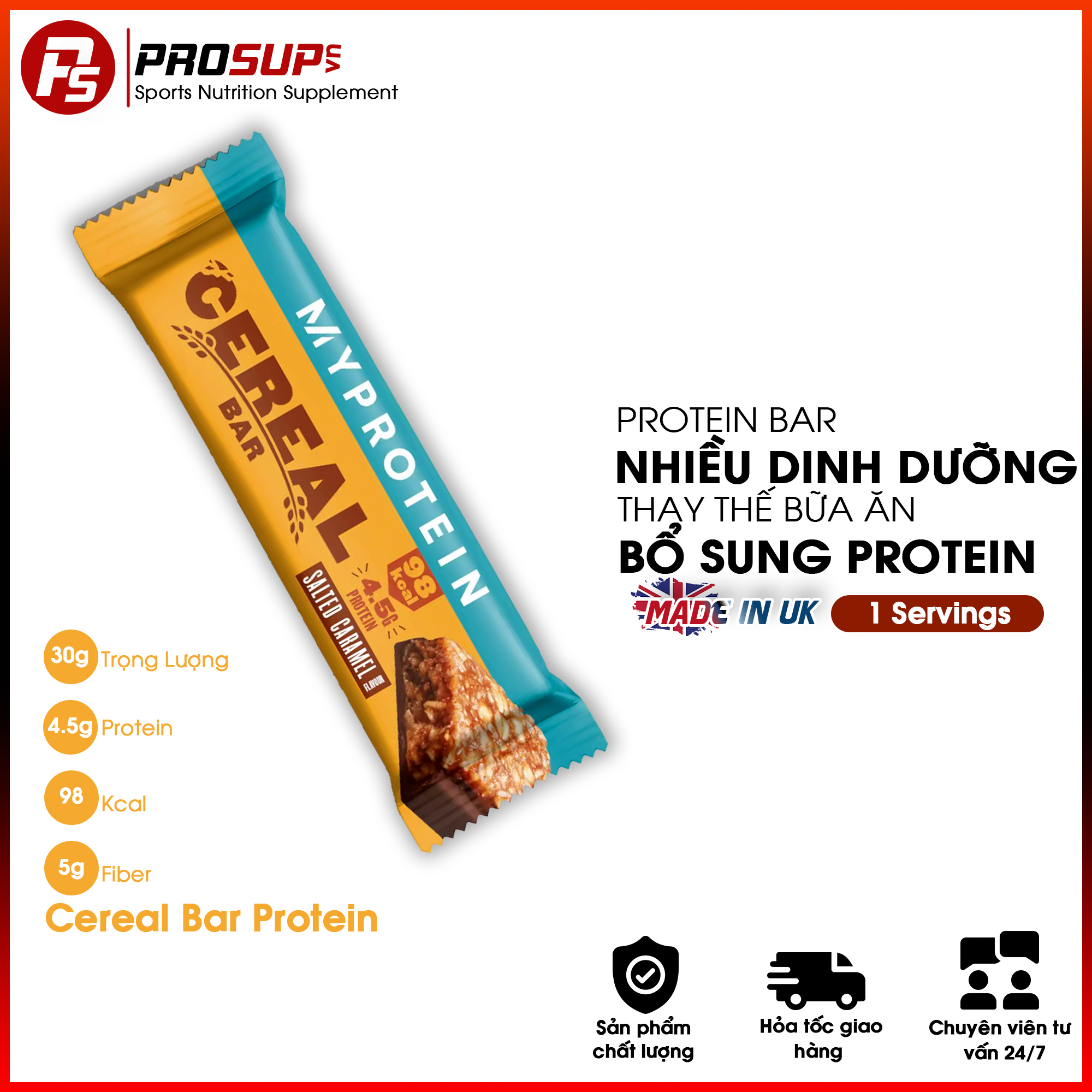 Cereal bar - My Protein - Thanh ngủ cốc dinh dưỡng làm từ yến mạch bổ sung dinh dưỡng cao cấp