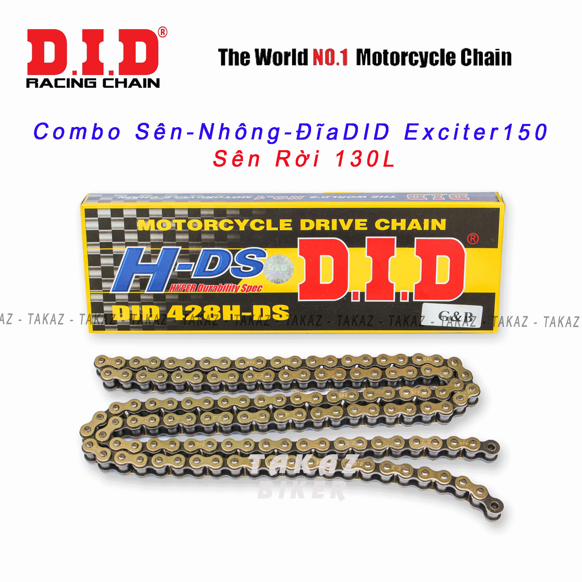 Sên did màu vàng - thái lan 428h-ds x 130l ya r15 v3- exciter 150cc - fz150 - exciter135 - winner