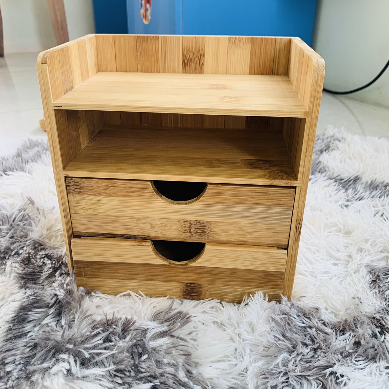 Kệ mỹ phẩm mini - để đồ dùng văn phòng- 100% tre tự nhiên