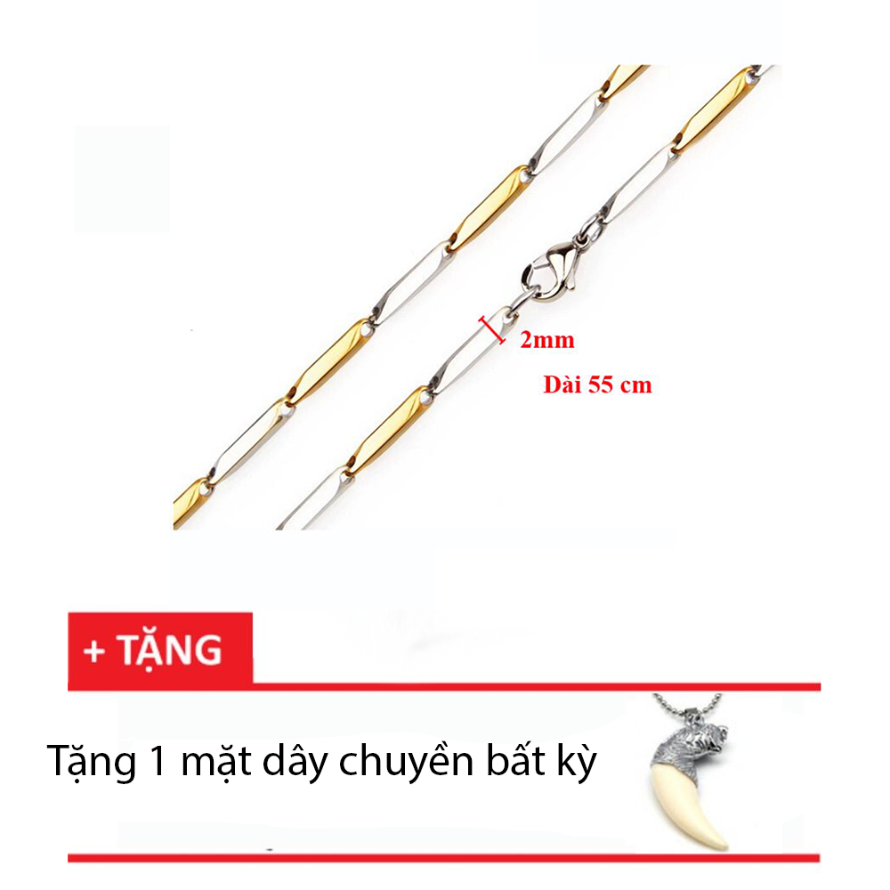 Dây chuyền inox nam không đen dị ứng sài nước tốt tặng nanh