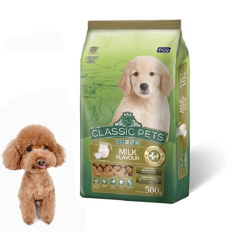 [HCM]Thức ăn hạt classic pets cho chó chó con 400gr vị sữa