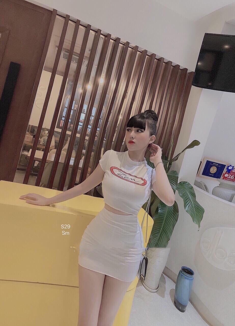 Sét áo croptop kèm váy-HM