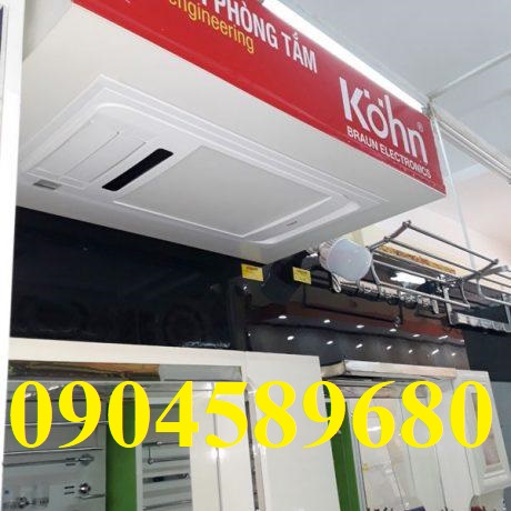 Máy sưởi phòng tắm âm trần Braun Kohn PT02G , máy sưởi phòng tắm kết hợp quạt thông gió đèn chiếu sáng