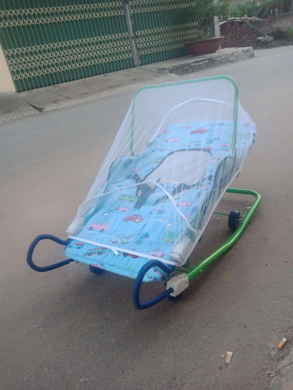 SỈ GHẾ RUNG  CÓ BÁNH XE TẶNG MÀN  MÀU XANH