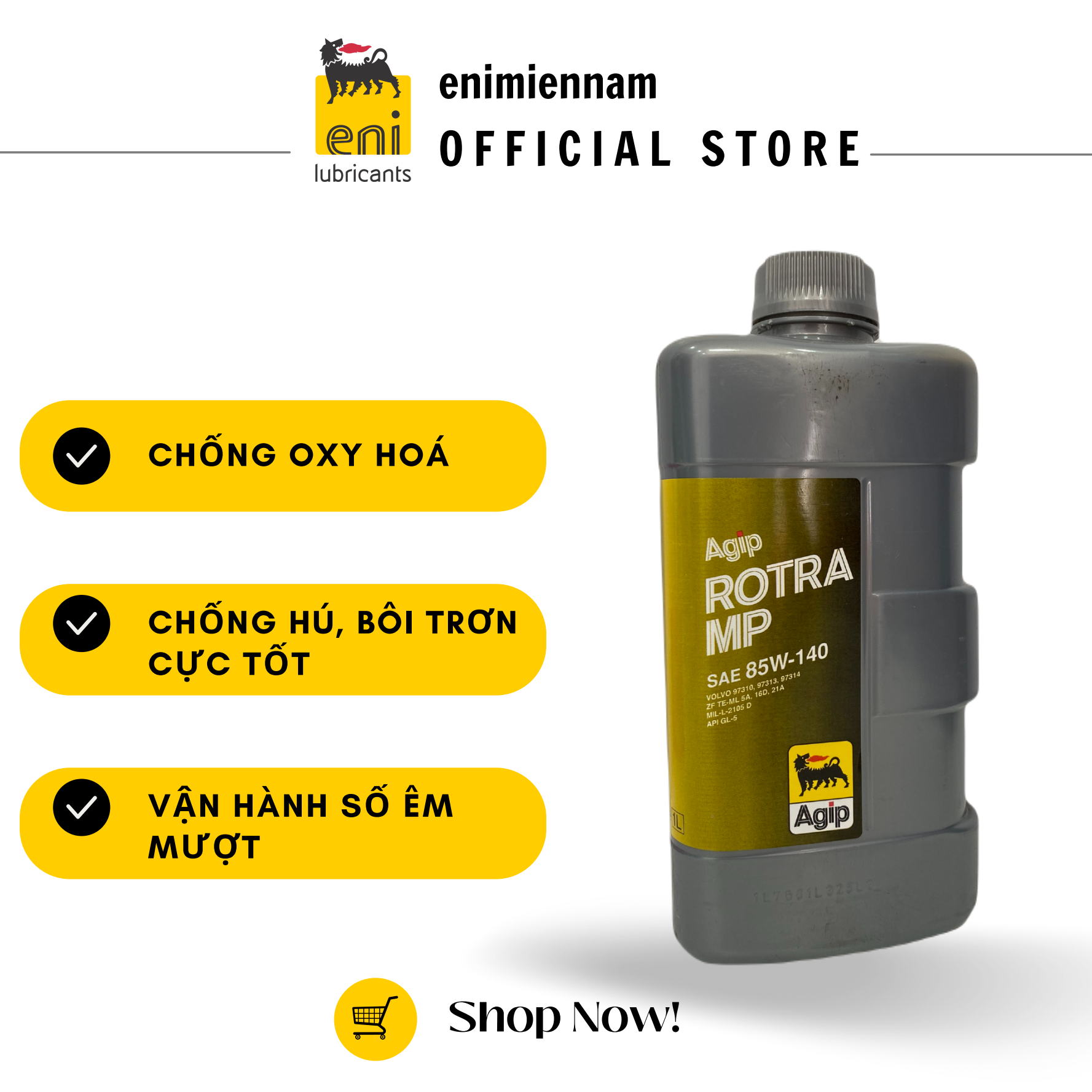 Nhớt láp / nhớt hộp số eni 85w140 1l