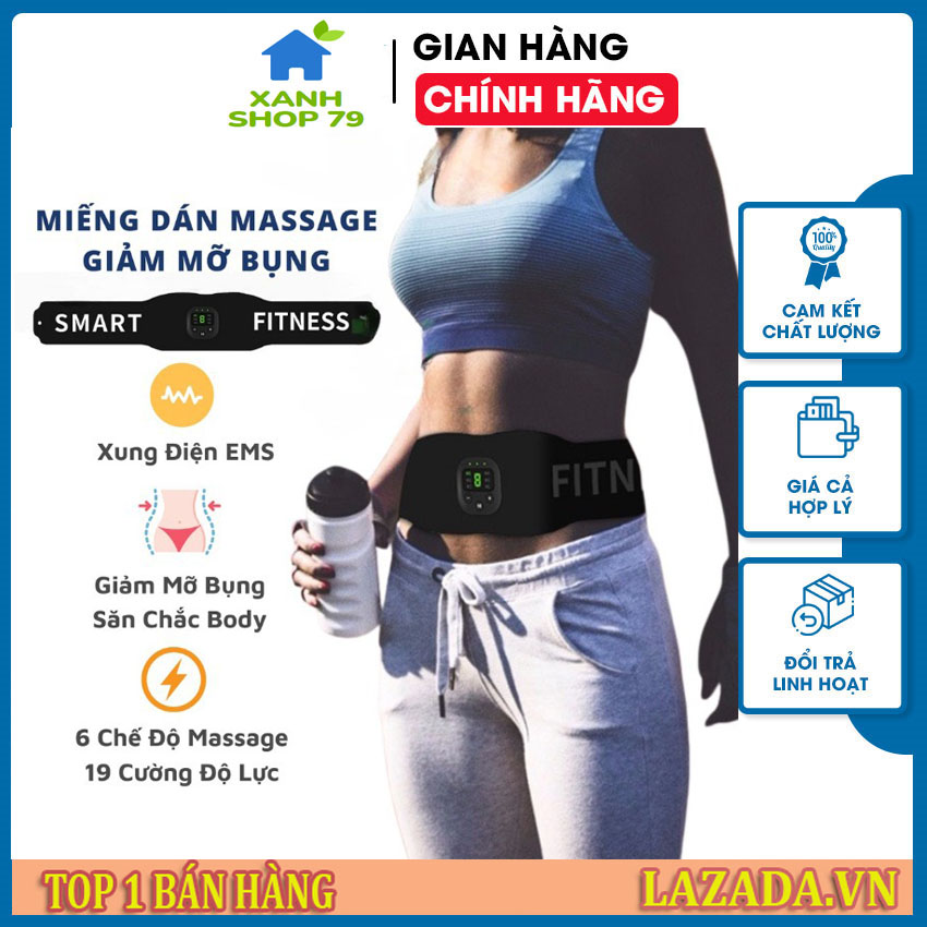 Đai massage giảm mỡ bụng Máy đánh tan mỡ bụng cao cấp xung điện EMS giúp giảm đau nhức và có 1 vóc dáng đẹp Đai massage tan mỡ bụng Máy tập cơ bụng Máy đánh tan mỡ bụng Đai matxa mỡ bụng