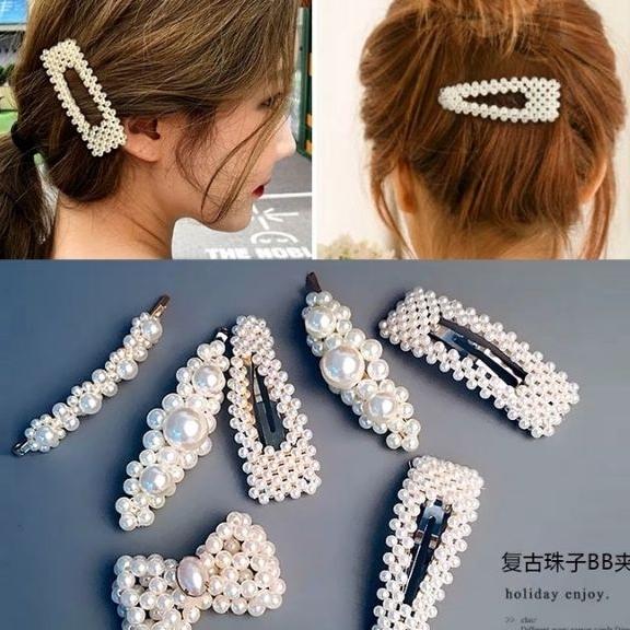 Kẹp tóc đính ngọc trai kute