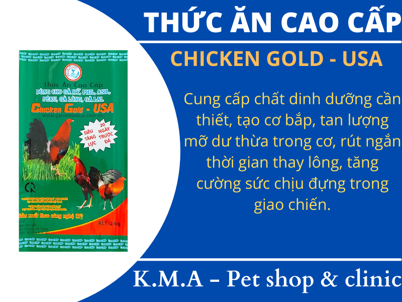 Thức ăn cao cấp dành cho gà đá - chicken gold - usa gói 2kg
