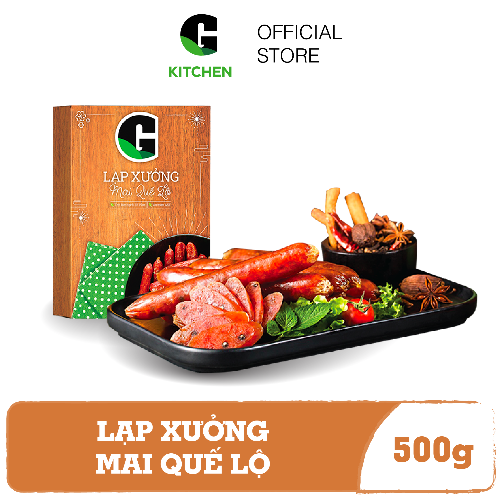 Lạp Xưởng Mai Quế Lộ G Kitchen 500g [Mua 2 tặng Da cá trứng muối cay 50g] [Giao nội thành HCM]