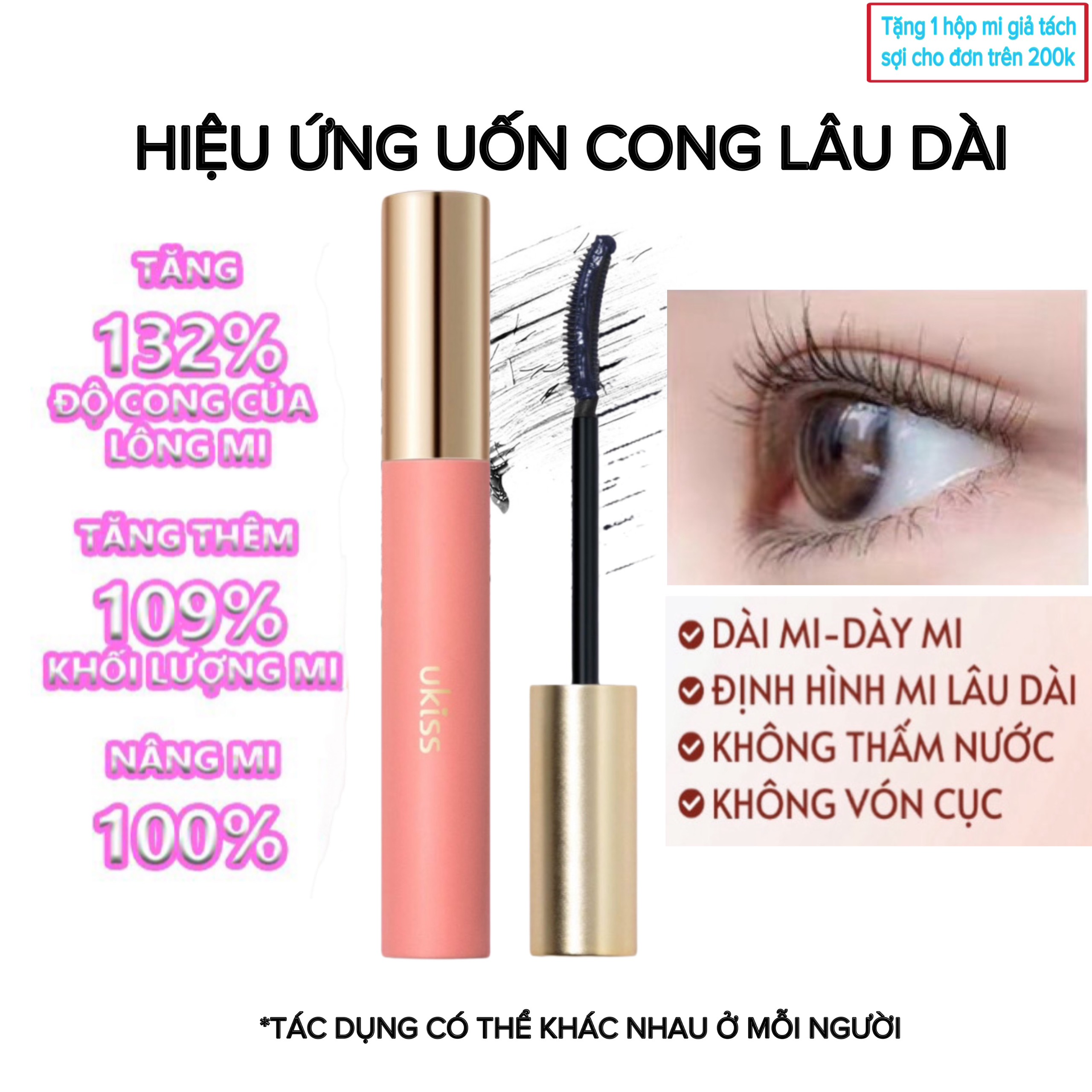 Kem lót lông mi UKISS giúp dưỡng mi, uốn mi sau khi nối mi, không vón cục và lem mi