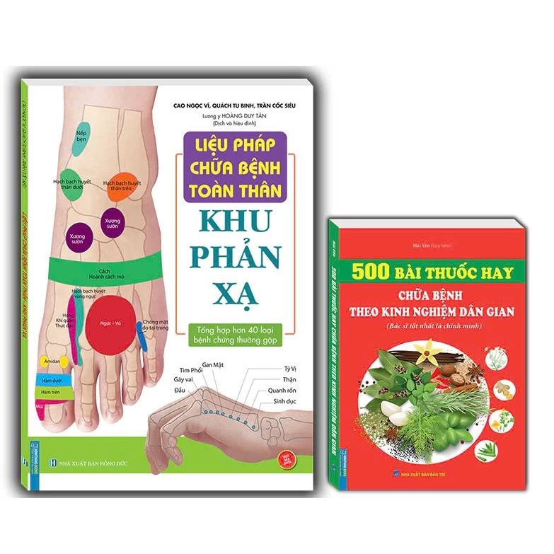 Sách - combo 2c Liệu pháp chữa bệnh - Khu phản xạ + 500 bài thuốc hay chữa bệnh theo kinh nghiệm dân gian