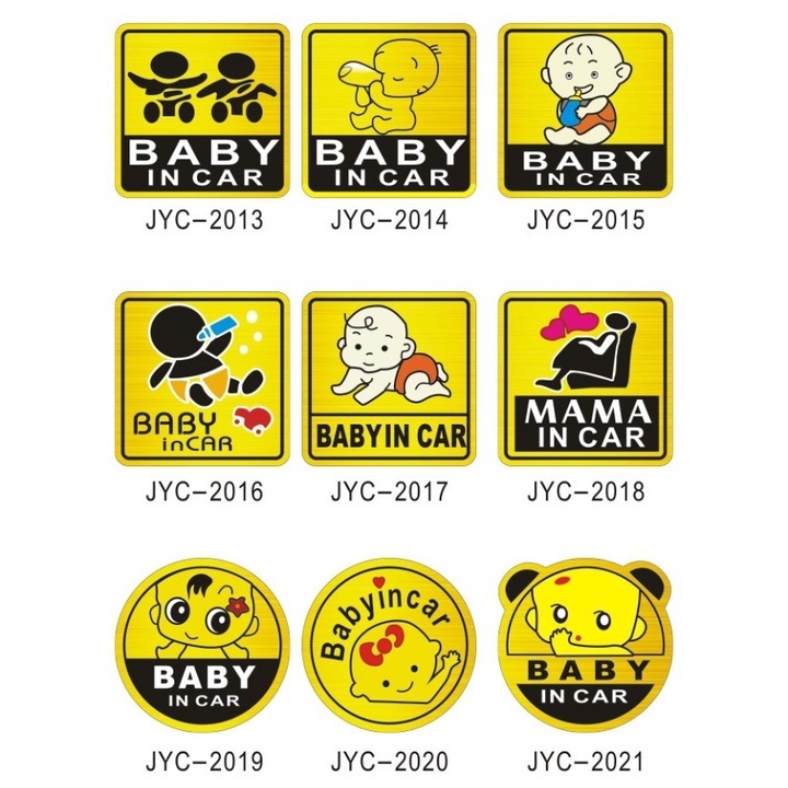 Tem/Miếng dán phản quang xe ô tô Baby In Car