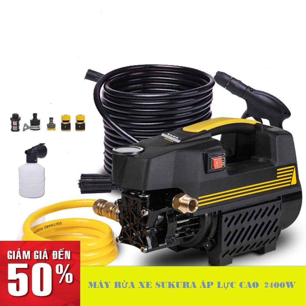 Máy rửa xe mini   gia đình áp lực cao - Lõi đồng 100%,TẶNG BÌNH ỌT