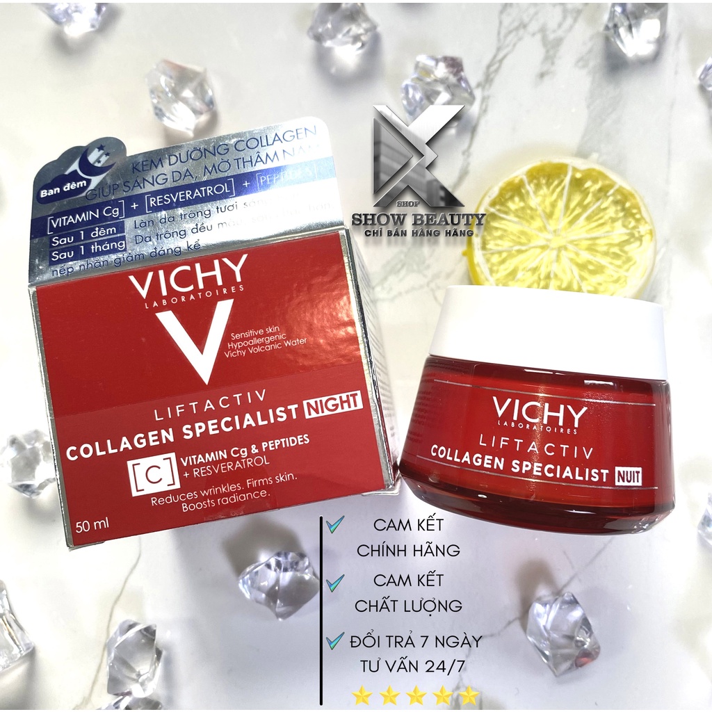 Kem Dưỡng collagen Vichy Sáng Da, Mờ Thâm Nám Ban Đêm 50ml - Collagen Specialist Night