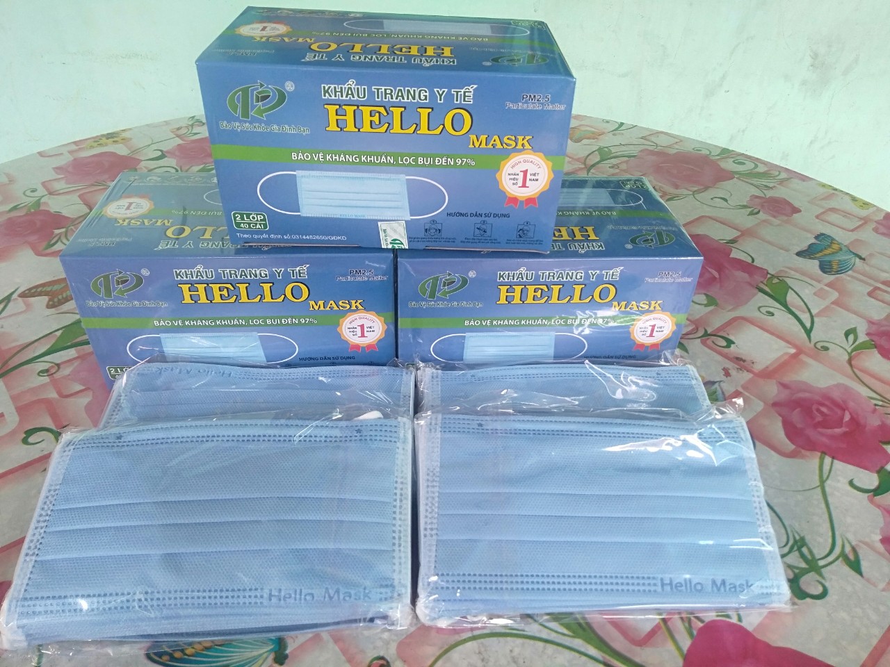 Khẩu trang Cao cấp đa năng đi mưa Hello Mask  dày mềm mịn vải không dệt kháng khuẩn  kháng bụi