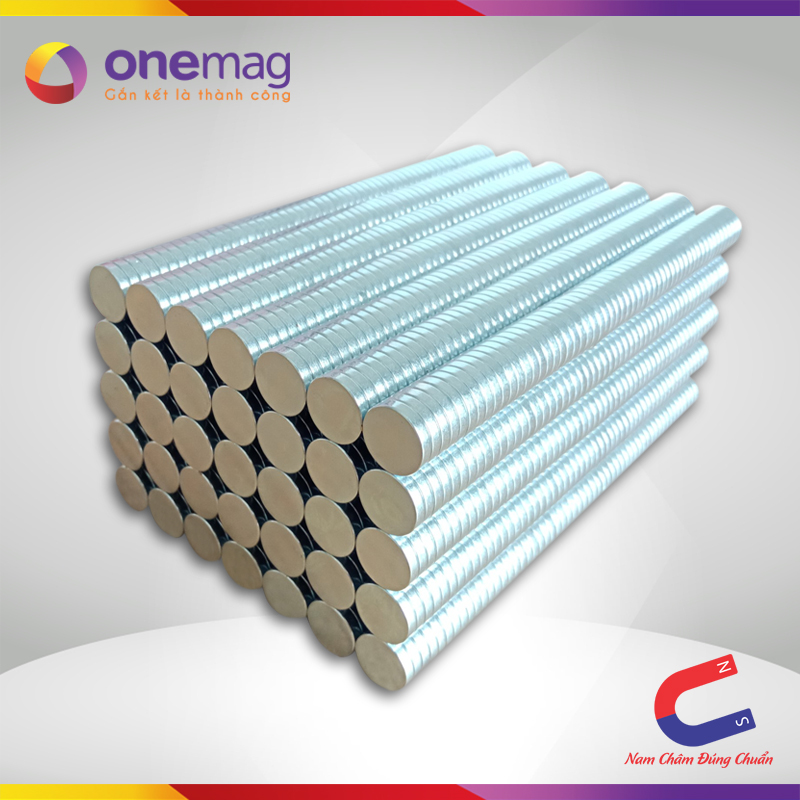 Bộ 100 viên nam châm đất hiếm 10x2mm mạ Kẽm