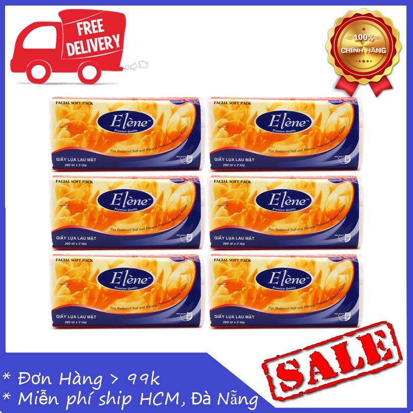 Combo 6 gói Khăn giấy lụa Elene 260 tờ ( 2 lớp )