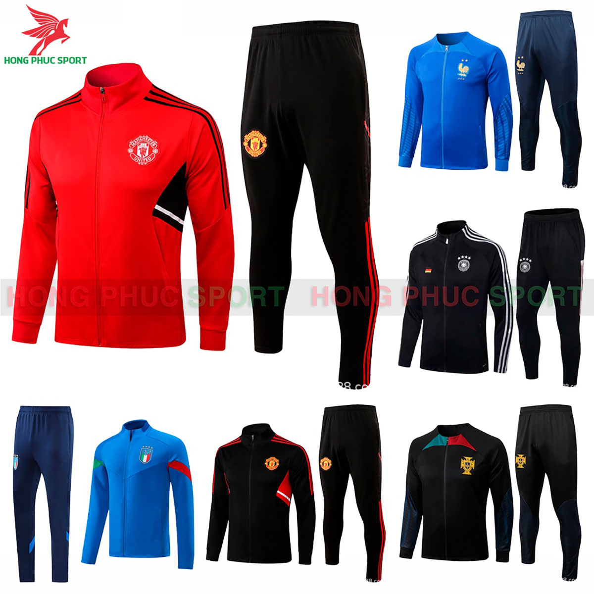 Bộ quần áo Khoác nỉ thể thao Mu và đội tuyển quốc gia Hàng Cao Cấp Size Châu Âu
