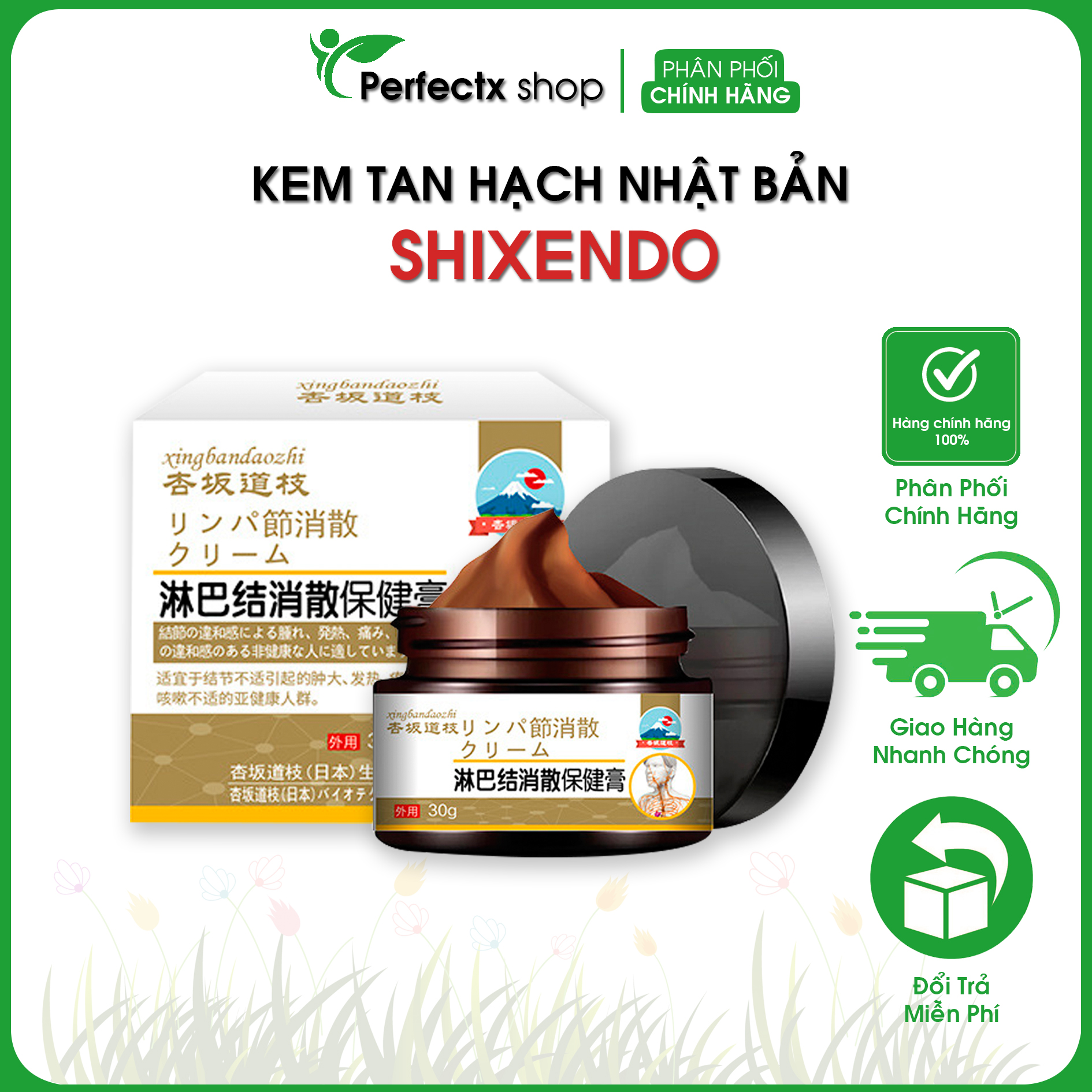 Kem Bôi Tan Hạch Bạch Huyết Shixendo Nhật Bản Hỗ Trợ Teo Hạch Giúp Lưu Thông Mạch Máu Hiệu Quả Cải Thiện Sau 1 Tuần