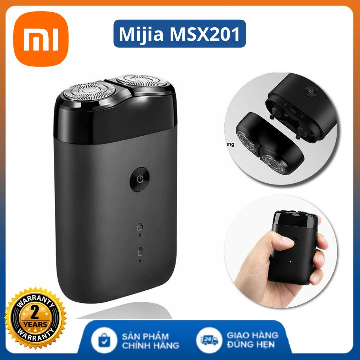 [Bản Mới 2022 - Bảo Hành 24 tháng] Máy Cạo Râu Xiaomi Mijia MSX201 - Thiết kế nhỏ gọn tiện lợi IPX7 không thấm nước cho cạo ướt và cạo khô Pin sử dụng 1.5 giờ Lưỡi dao kép sắc bén hoạt động độc lập - máy cạo râu mini , máy cạo râu đa năng , máy cạo râu th