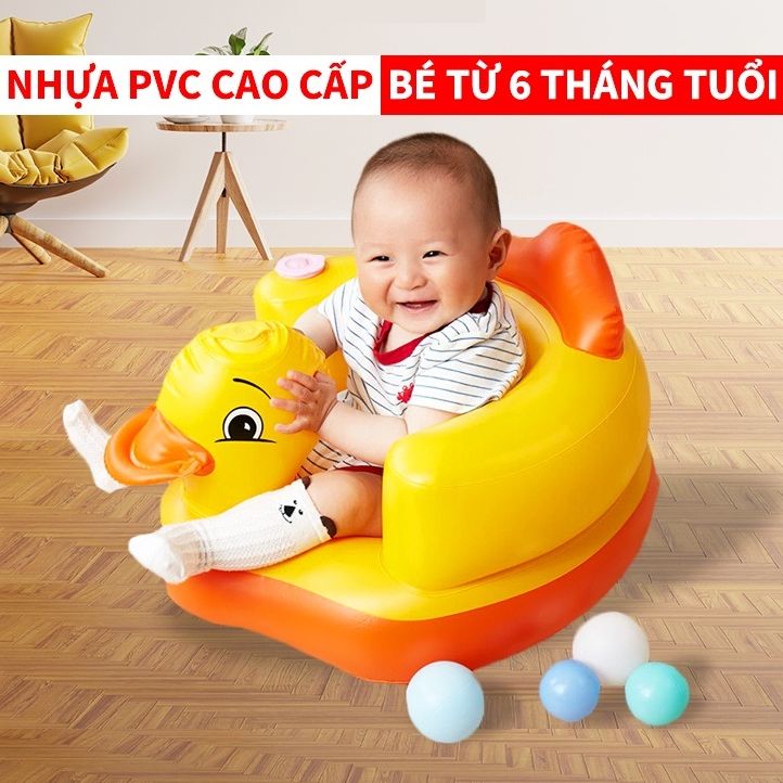 Ghế hơi tập ngồi cho bé từ 6 tháng tuổi loại dày, chống gù lưng, chống ngã an toàn cho bé và tiện xếp gọn