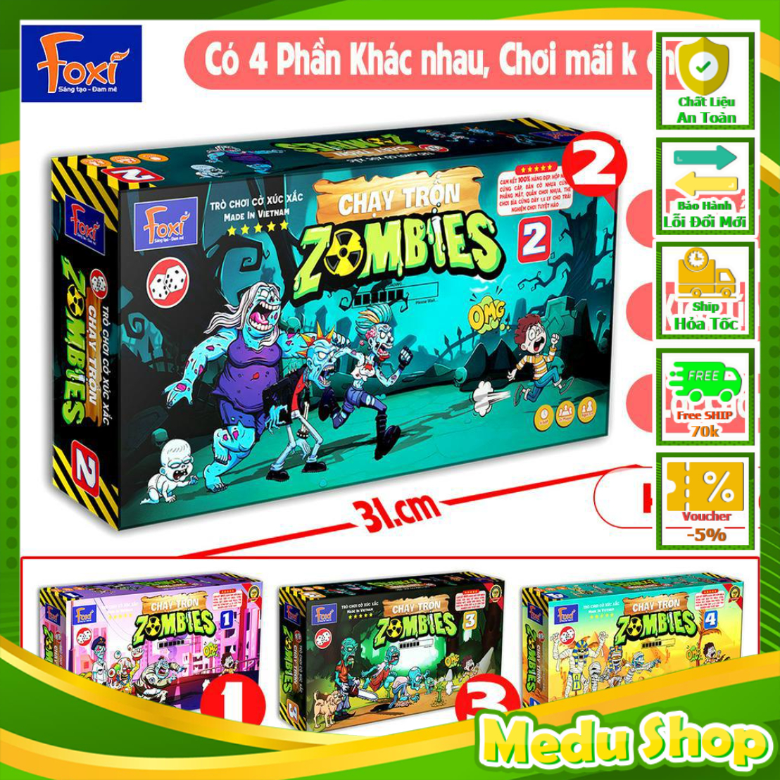 Board game-Chạy trốn Zombies Foxi-nam châm-Đồ chơi trẻ em-vượt lên trên nghịch cảnh hay ƞhất nhiều phiên bản , Shop đồ chơi MeduShop