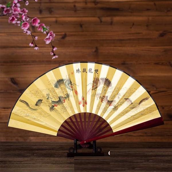 Quạt cổ trang nam nữ 31 cm phong cảnh đồ cổ trang trung quốc cầm tay