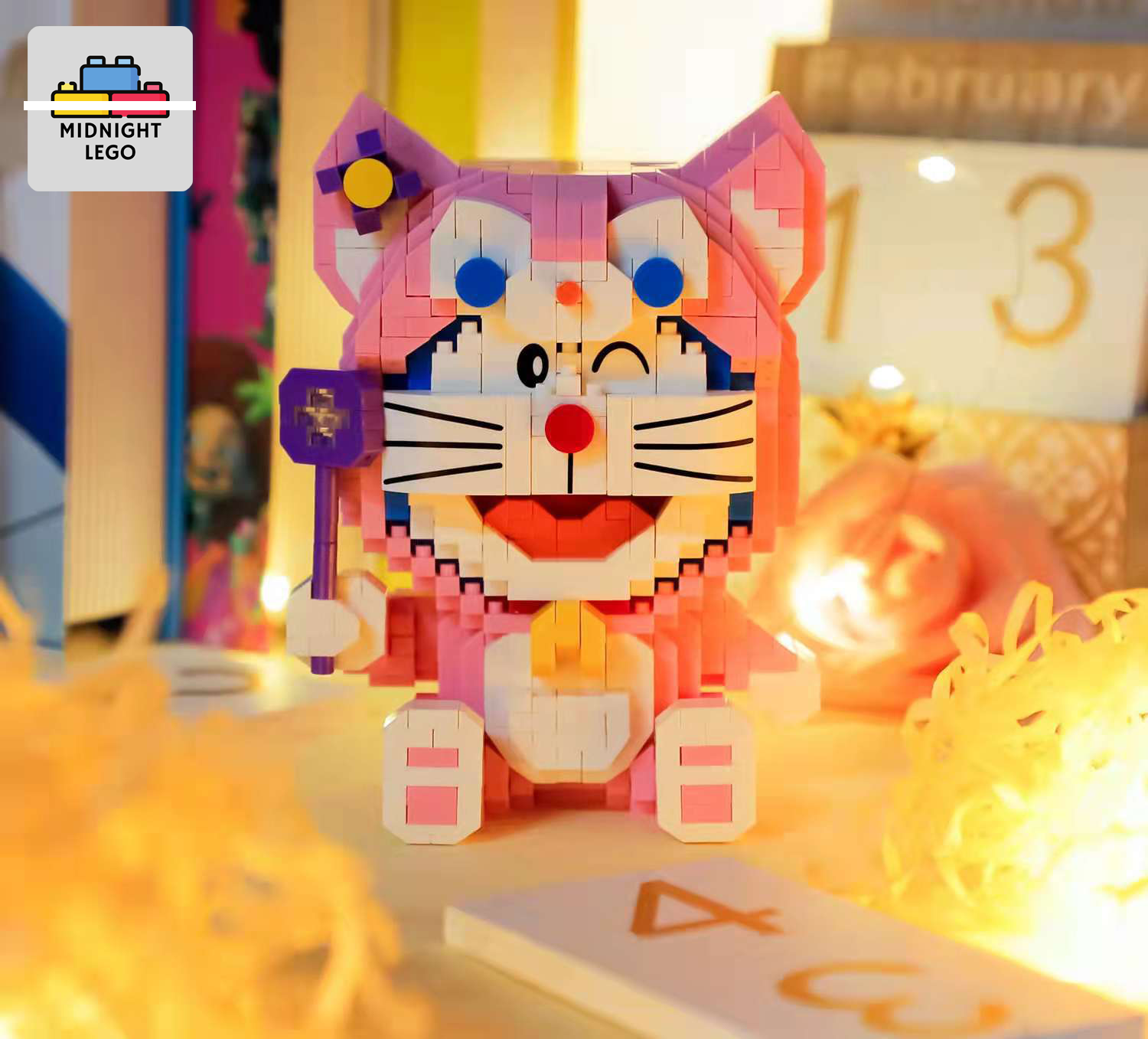 Lego lắp ráp doraemon mèo hồng
