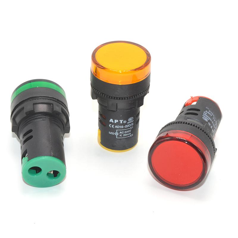 Đèn báo pha tủ điện 16mm 220VAC Combo 3 đèn