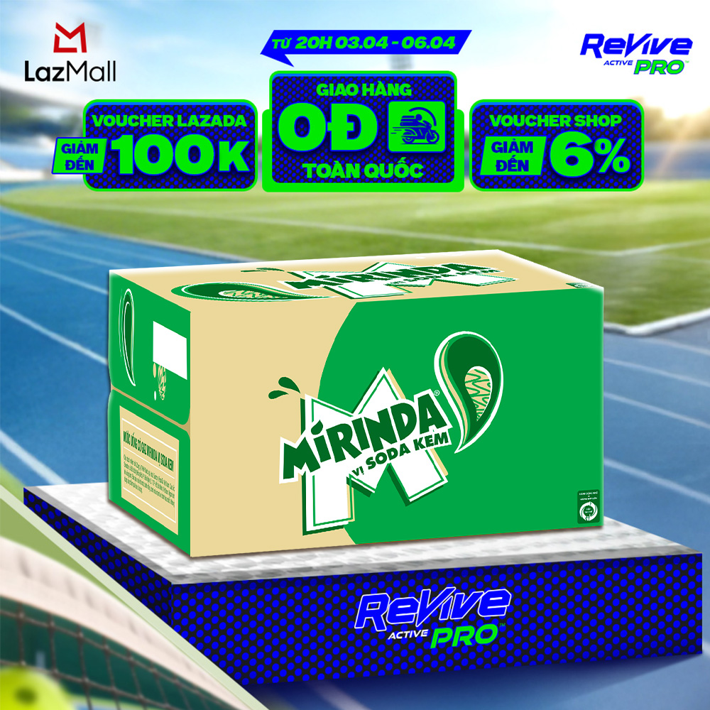 [SALE 4.4] Thùng 24 Chai Nước Ngọt Giải Khát Có Gaz Mirinda Soda Kem (390ml/chai)