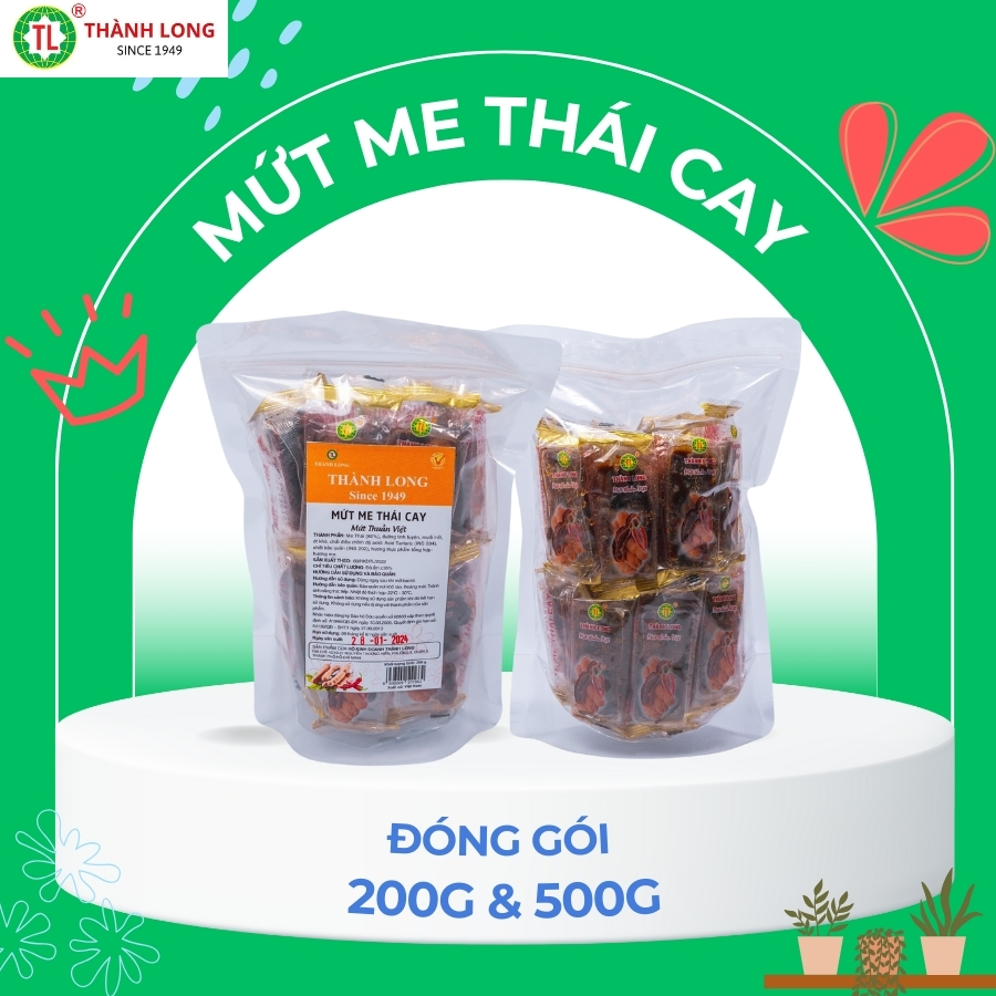 Mứt me thái sấy khô cay thơm ngon thành long 500gr/200gr