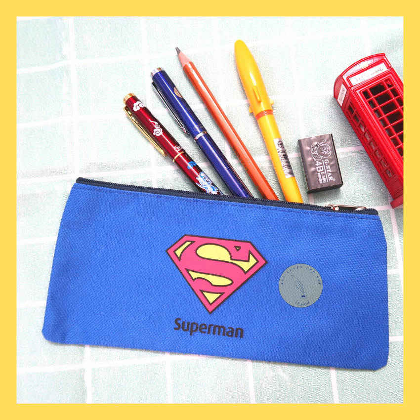 Bóp vải đựng bút superman siêu chất