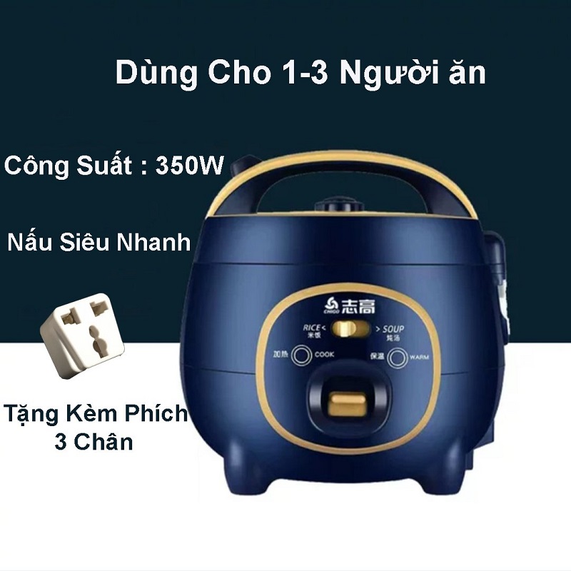 Nồi cơm điện Chigo dùng cho 1-3 người ăn, Nồi nấu đa năng nấu cơm, nấu cháo, hầm xương công suất 350w nấu siêu nhanh - CFXP15