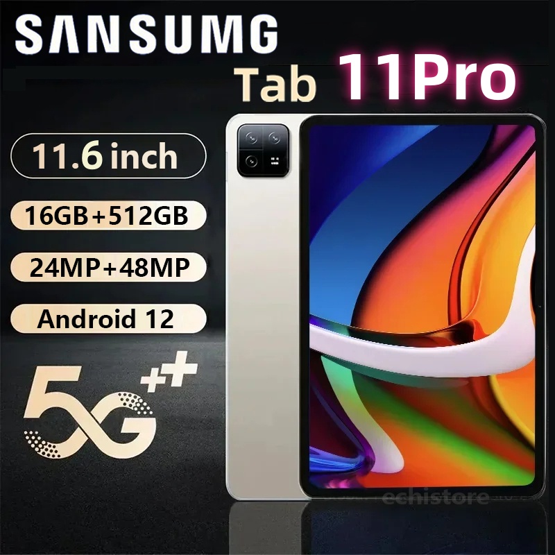 Máy tính bảng 2024 galaxy 11pro android12.0 hd màn hình 11,6 inch 24 + 58mpram16g + rom512g máy tính bảng máy tính bảng 8800mah hai sim hai chế độ chờ wifi máy tính bảng trò chơi giải phóng mặt bằng máy tính bảng sinh viên giá rẻ