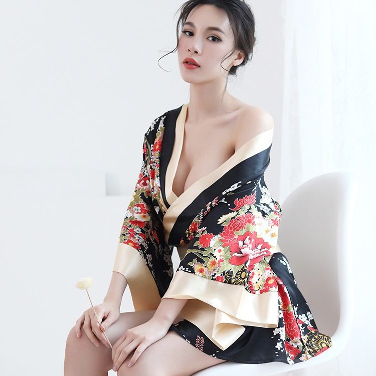 Áo ngủ kimono nhật bản quyến rũ thảo chip dn490