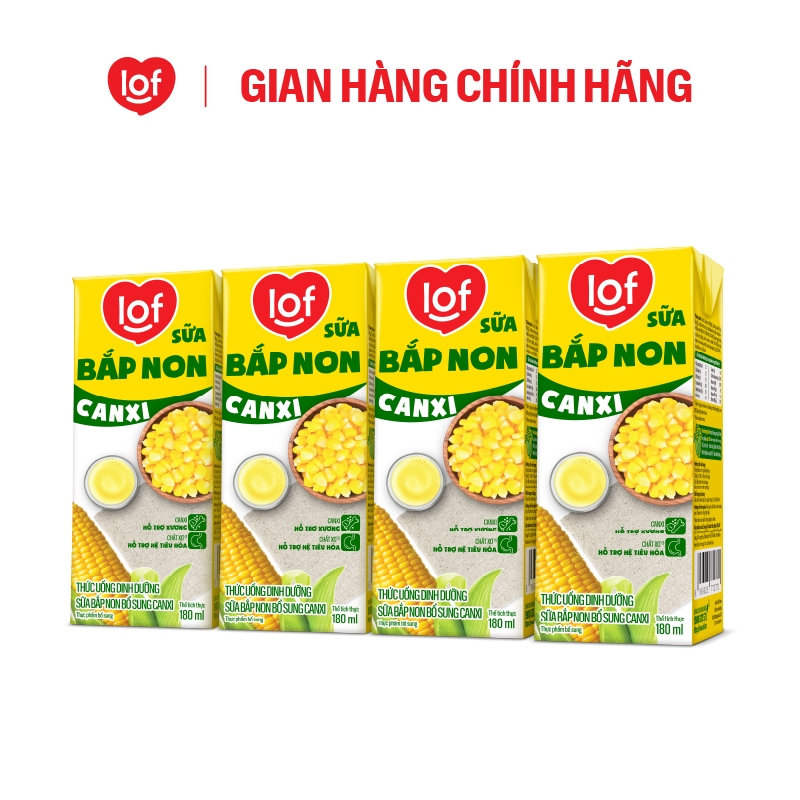 [HÀNG TẶNG KHÔNG BÁN] Lốc sữa bắp non canxi LOF 180ml
