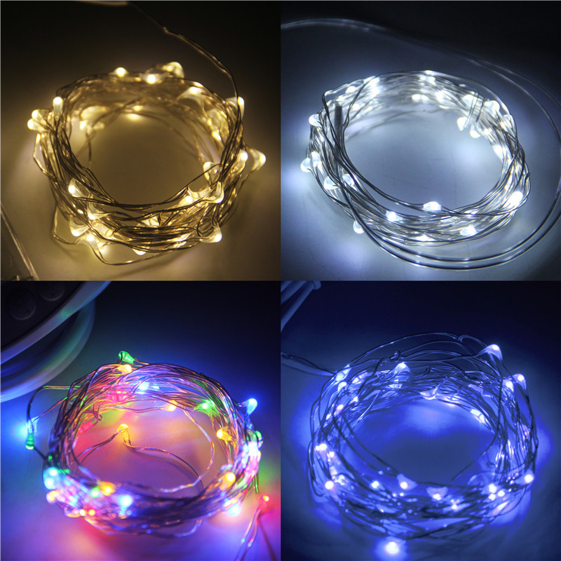 Dây đèn Fairy Light nhiều màu 3m/5m/10m dùng pin gọn tiện dụng xinh xắn decor nhà cửa , cửa hàng , văn phòng