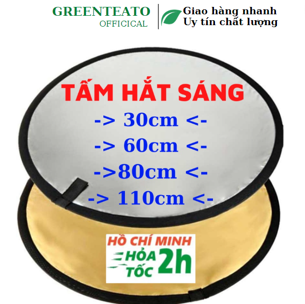 Tấm Hắt Sáng Tròn 60cm/ 80cm/ 110cm GREENTEA, Miếng Hắt Sáng 2 Trong 1 Chụp Ảnh Chuyên Nghiệp