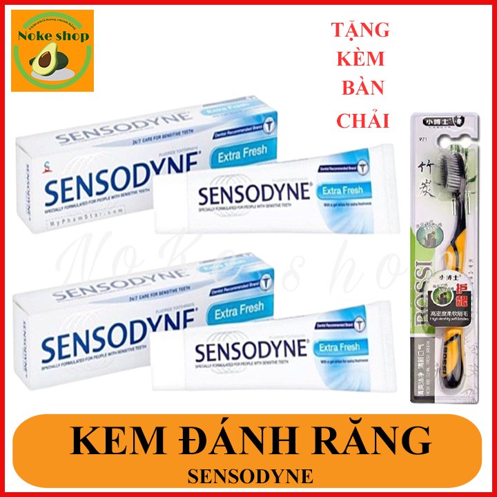 Combo 2 tuýp kem đánh răng Sensodyne tặng kèm 1 bàn chải đánh răng