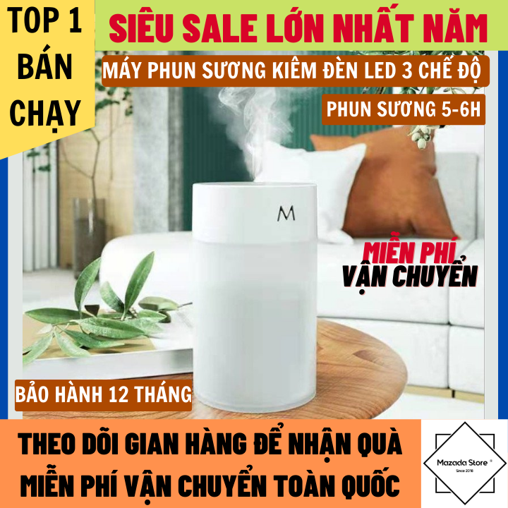 Máy xông tinh dầu phun sương mini loại mới kiêm đèn ngủ 3 chế độ siêu đẹp bảo hành 12 tháng, Máy phun sương mini máy phun sương máy khuếch tán tinh dầu