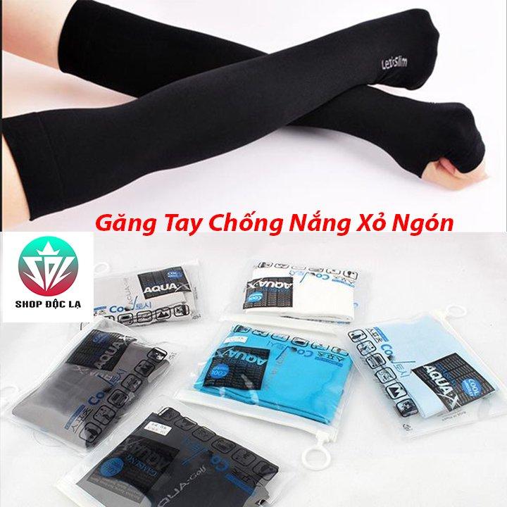 Găng Tay Chống Nắng Xỏ Ngón Aqua-X Hàn Quốc - Bao Tay Đi Phượt Siêu Mát Ống Tay Xỏ Ngón Chống Tia UV Đi Xe Đạp Tmark