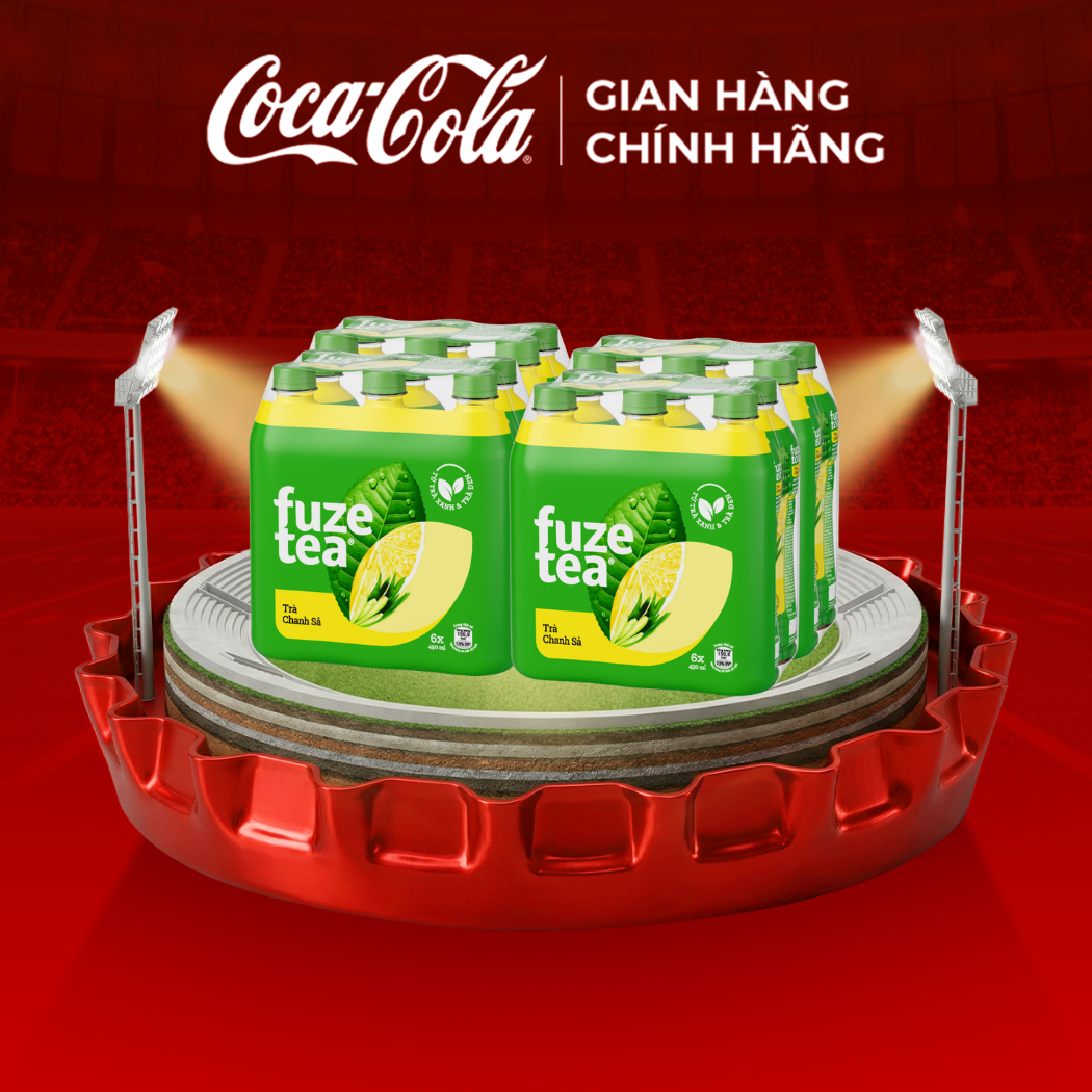 [SIÊU SALE ] Lốc 24 Chai Trà Fuze Tea Chanh Với Sả Chai 450ml/Chai Sale 25.4 Coca-Cola Chính Hãng_LD