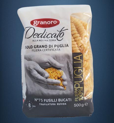 GRANORO - gói 500g / N75 - NUI XOẮN LÕI RỖNG Ý Delicato Fusilli Bucati Pasta