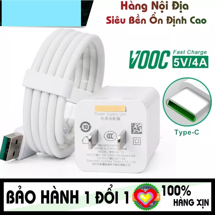 Bộ Sạc Nhanh oppo VOOC 20W (5V-4A) cho A9 (2020) VOOC Type C Mẫu Mới 2023