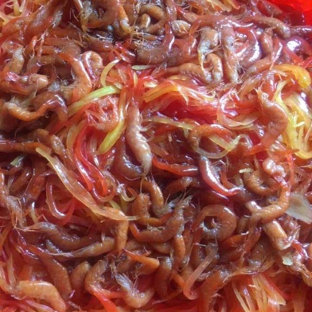 Mắm tép sông trộn đu đủ